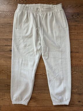 Anthropologie Daily Practice Cream Sparkle High Rise Sweatpants Womens Medium